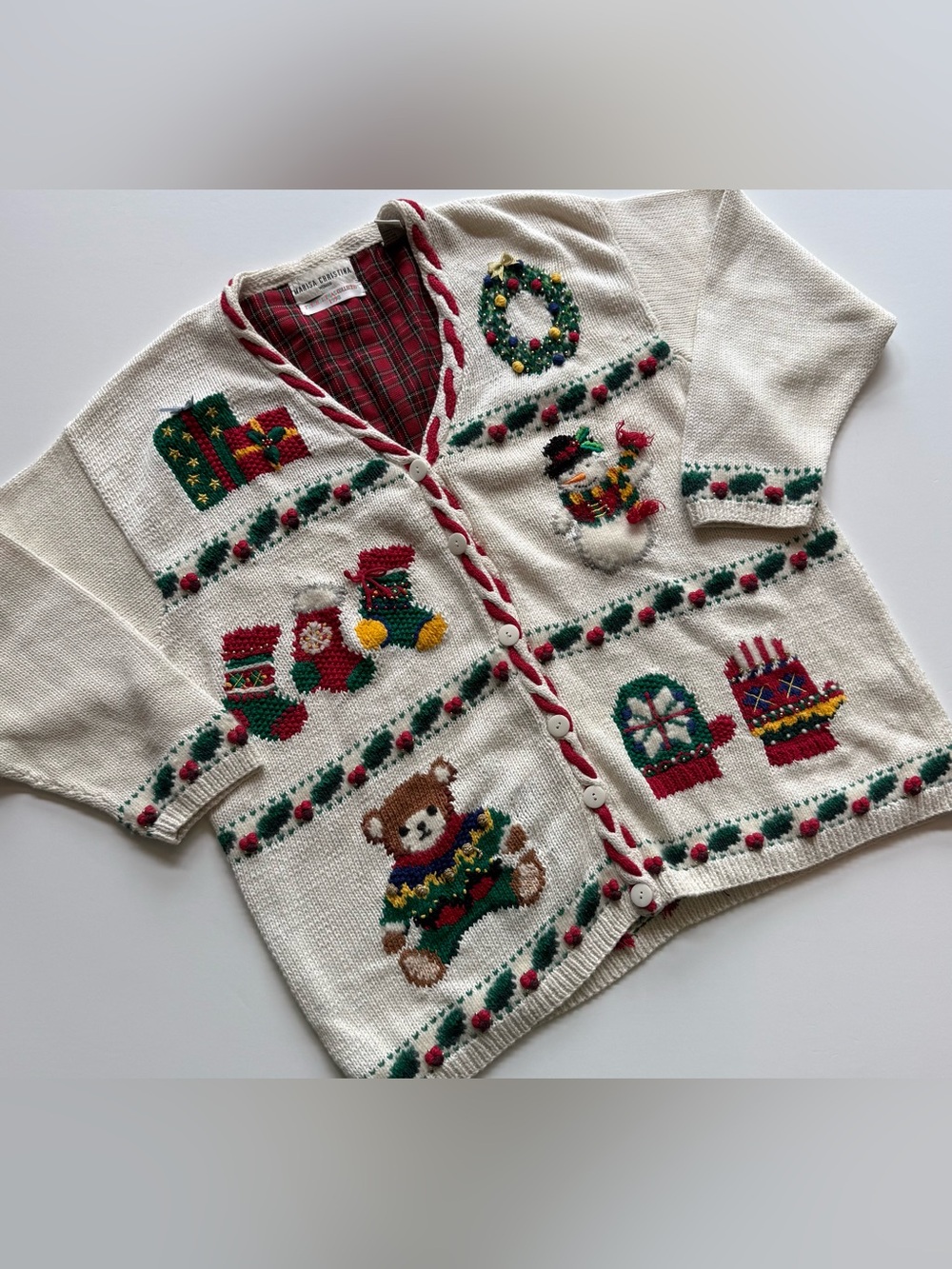 Vintage 1998 Marisa Christina Women’s 2X Christmas Collection Cardigan Stockings